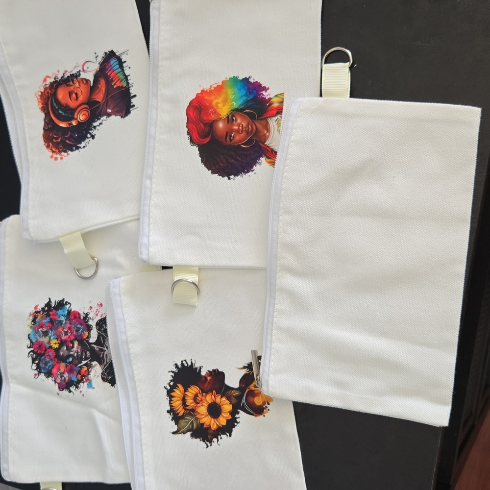 Colorful Afro Art Canvas Pouches - Picture 2 of 2